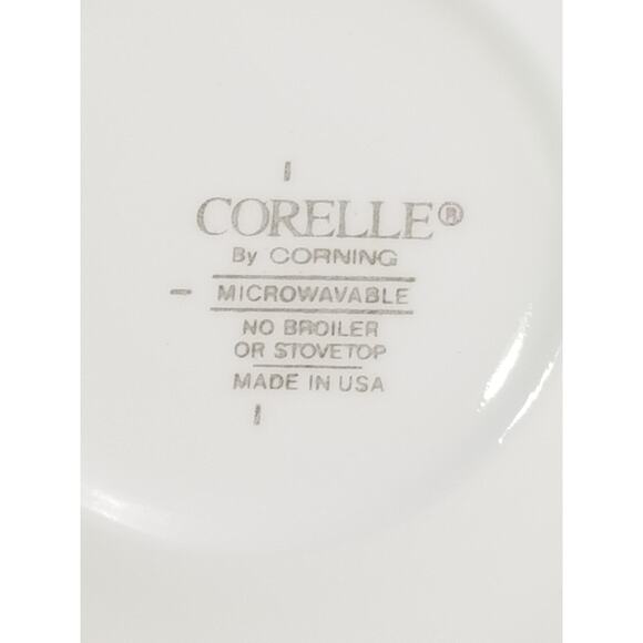 Corelle by Corning Spring Meadow Green Trim Saucer Plate 6" Made in USA Vintage - Picture 12 of 13